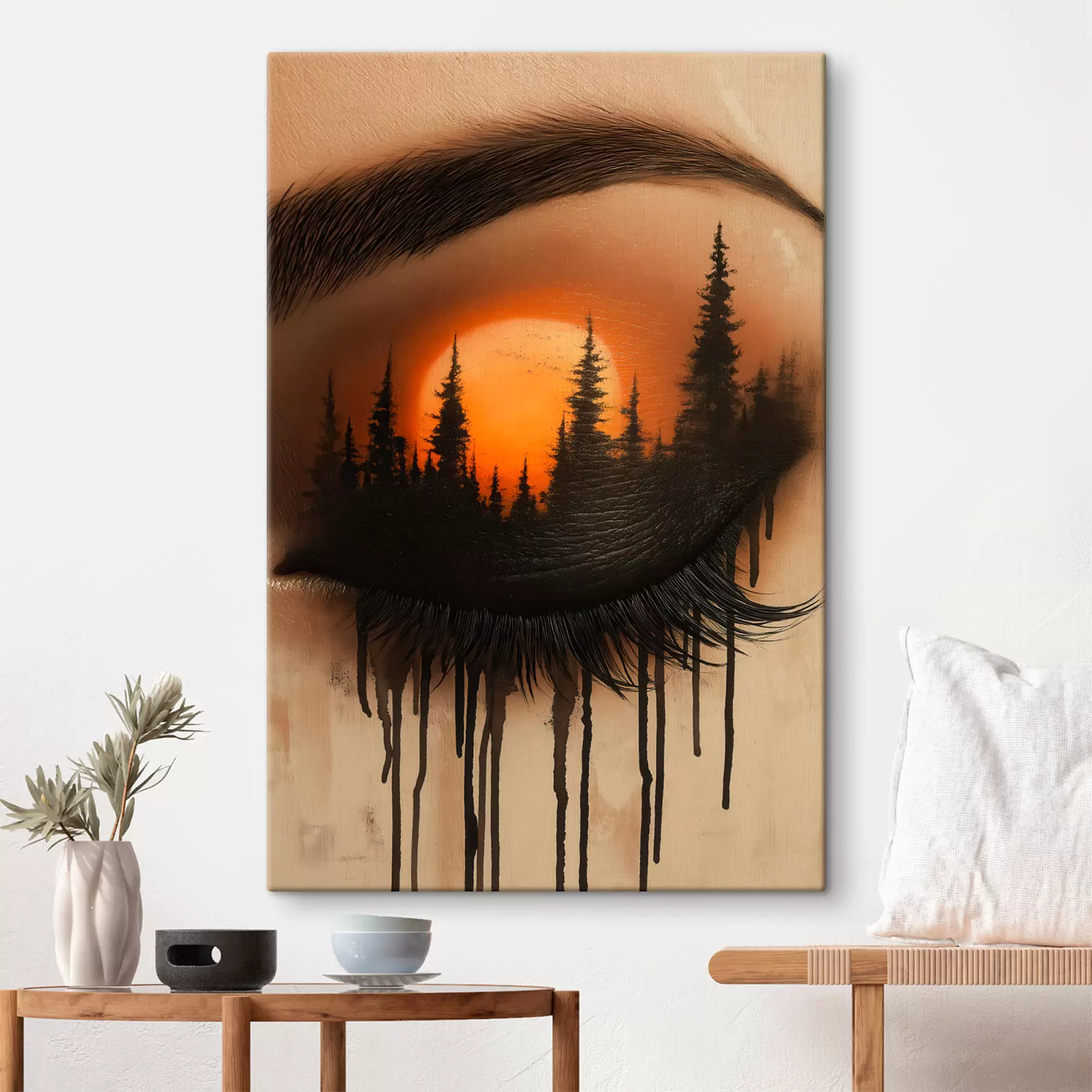 Tableau Le coucher de soleil dans ses yeux s51048