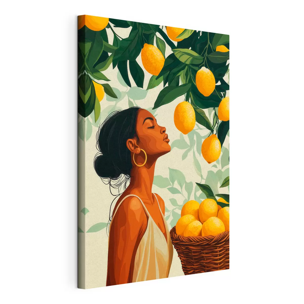 Tableau Une fille parmi les citrons s51049