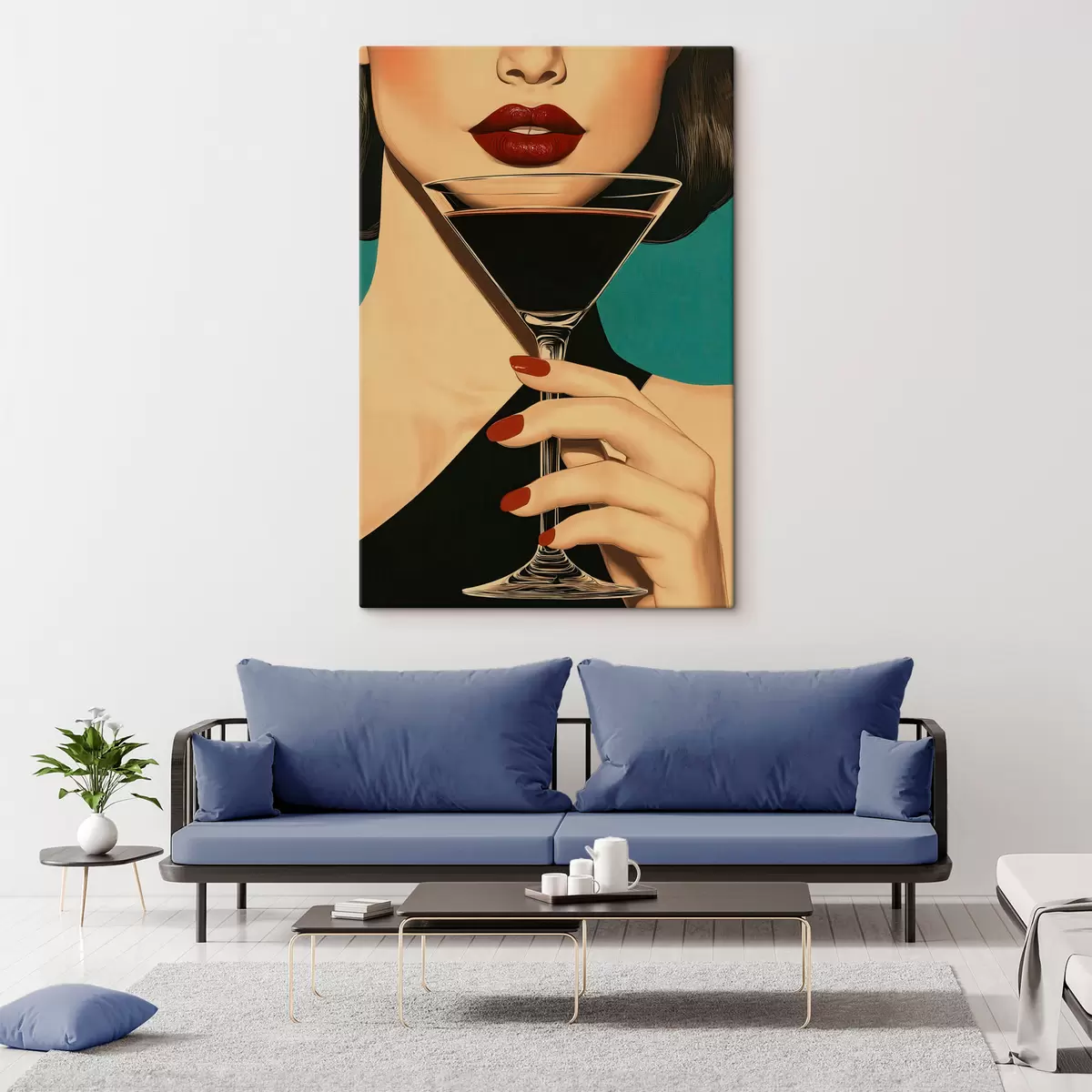 Tableau Une fille avec un verre s51052