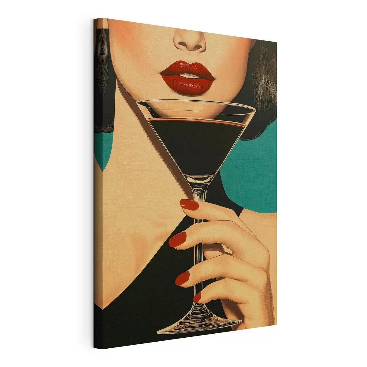 Tableau Une fille avec un verre s51052