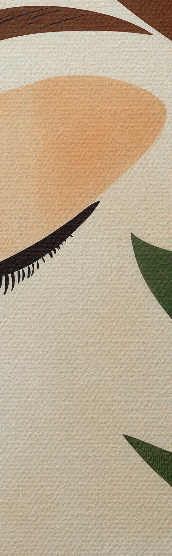 Tableau Une image abstraite représentant une jeune fille entourée de feuilles s51053