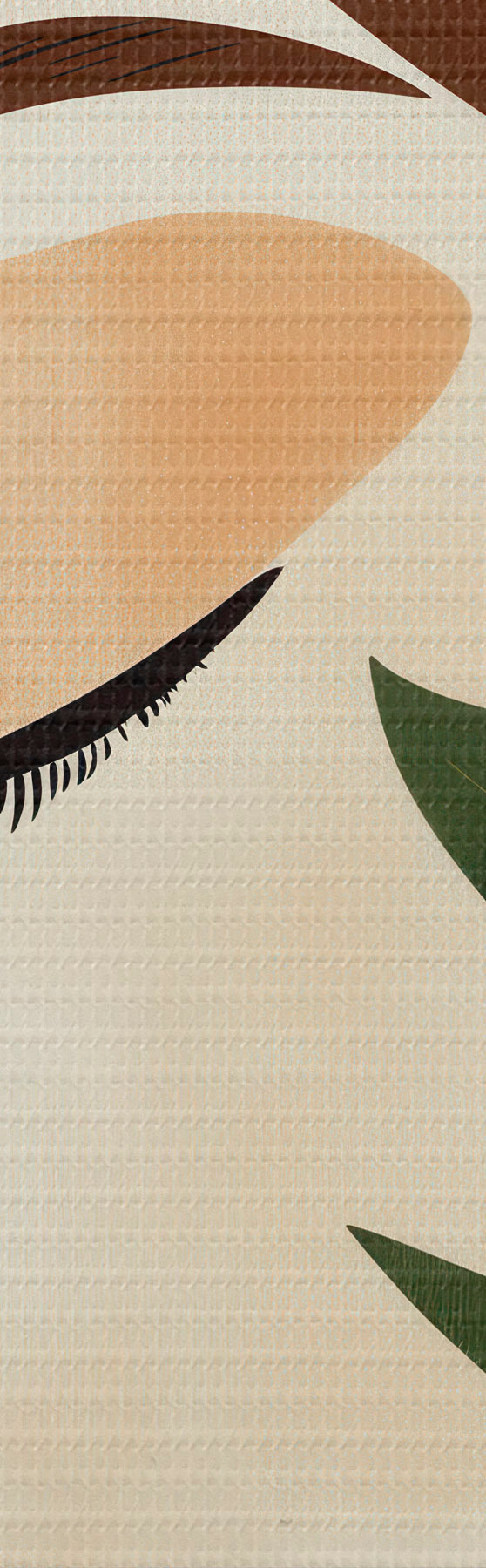 Tableau Une image abstraite représentant une jeune fille entourée de feuilles s51053