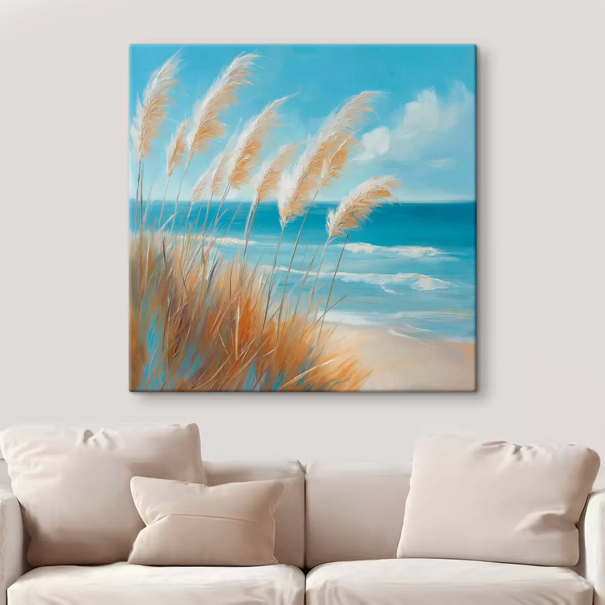 Tableau Des épis de blé au bord de la mer s51061
