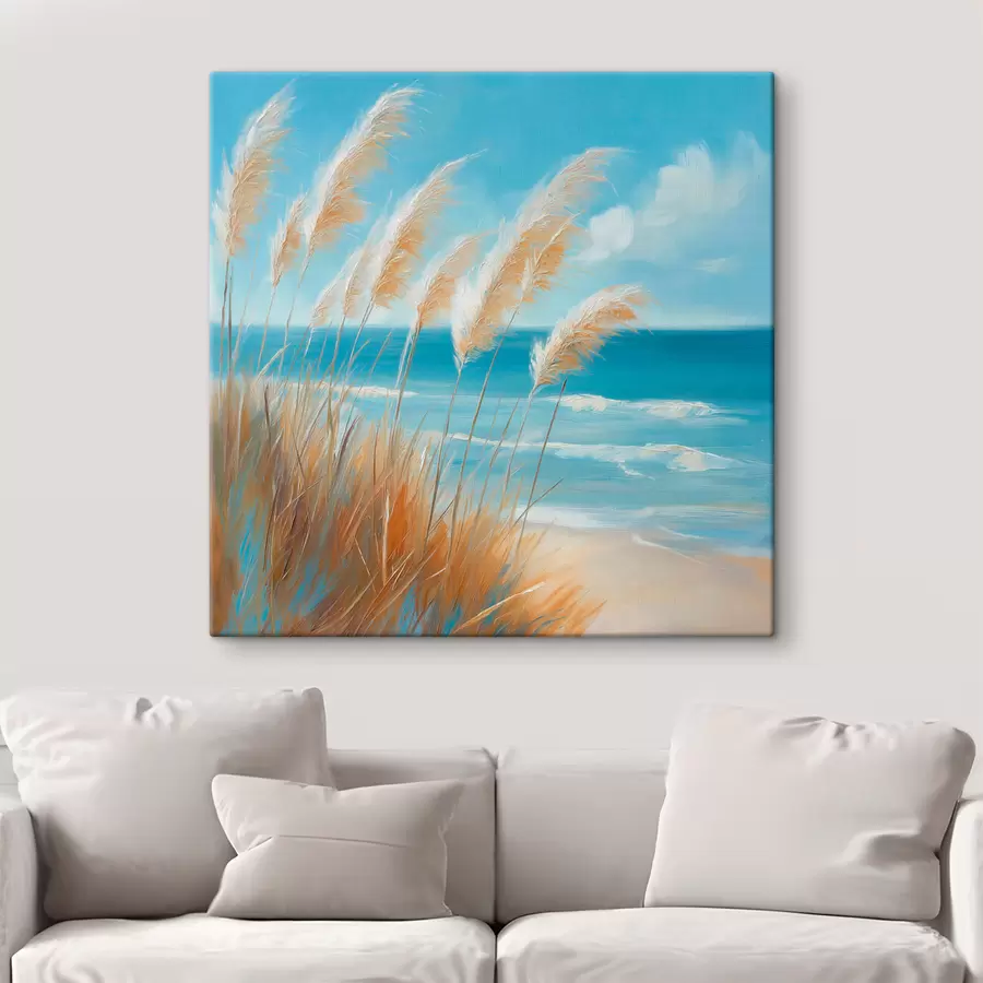 Tableau Des épis de blé au bord de la mer s51061