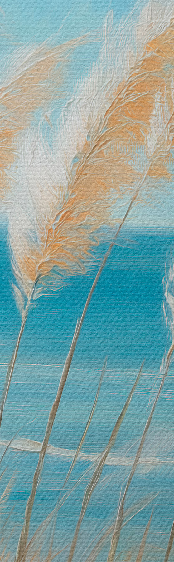Tableau Des épis de blé au bord de la mer s51061