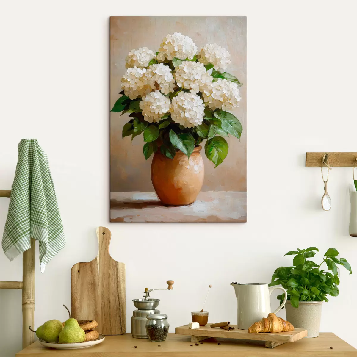 Tableau Hortensias blancs s51062