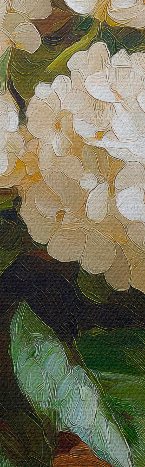 Tableau Hortensias blancs s51062