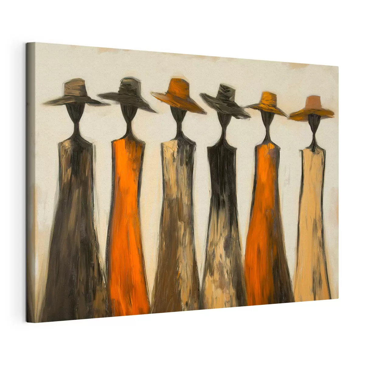 Tableau Silhouettes coiffées de chapeaux s51064