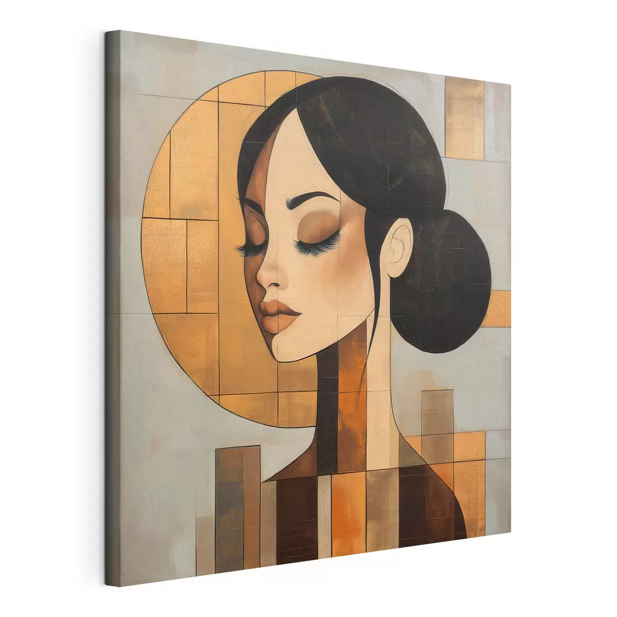 Tableau Visage abstrait d'une jeune fille s51069