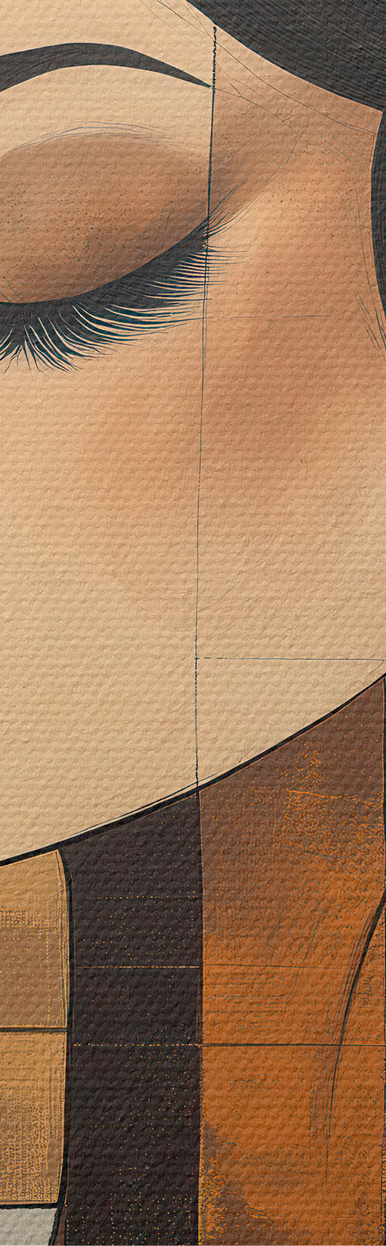 Tableau Visage abstrait d'une jeune fille s51069