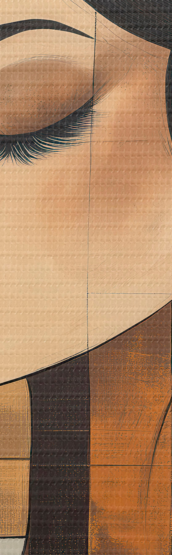 Tableau Visage abstrait d'une jeune fille s51069