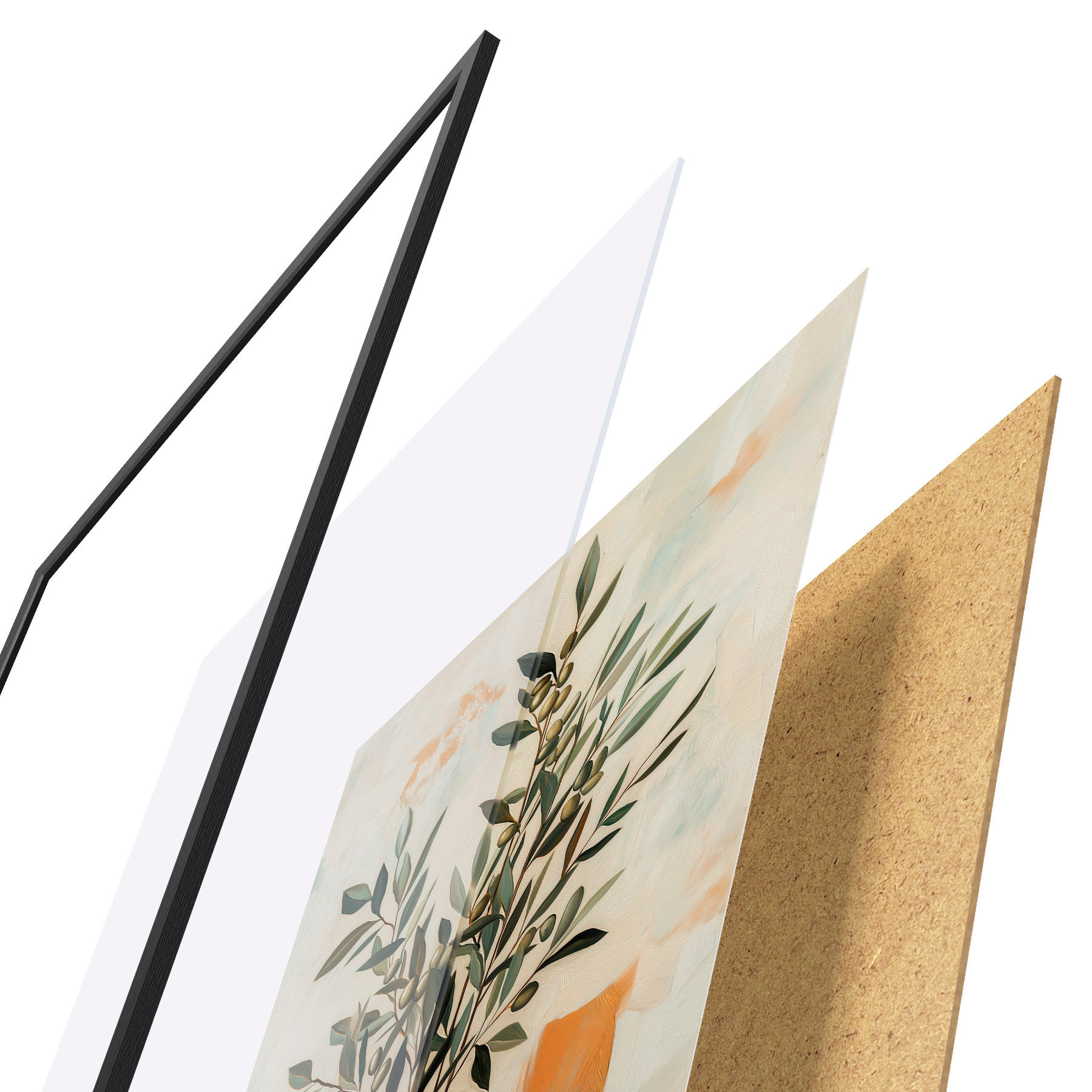 Poster Des branches d'olivier dans un vase f51047