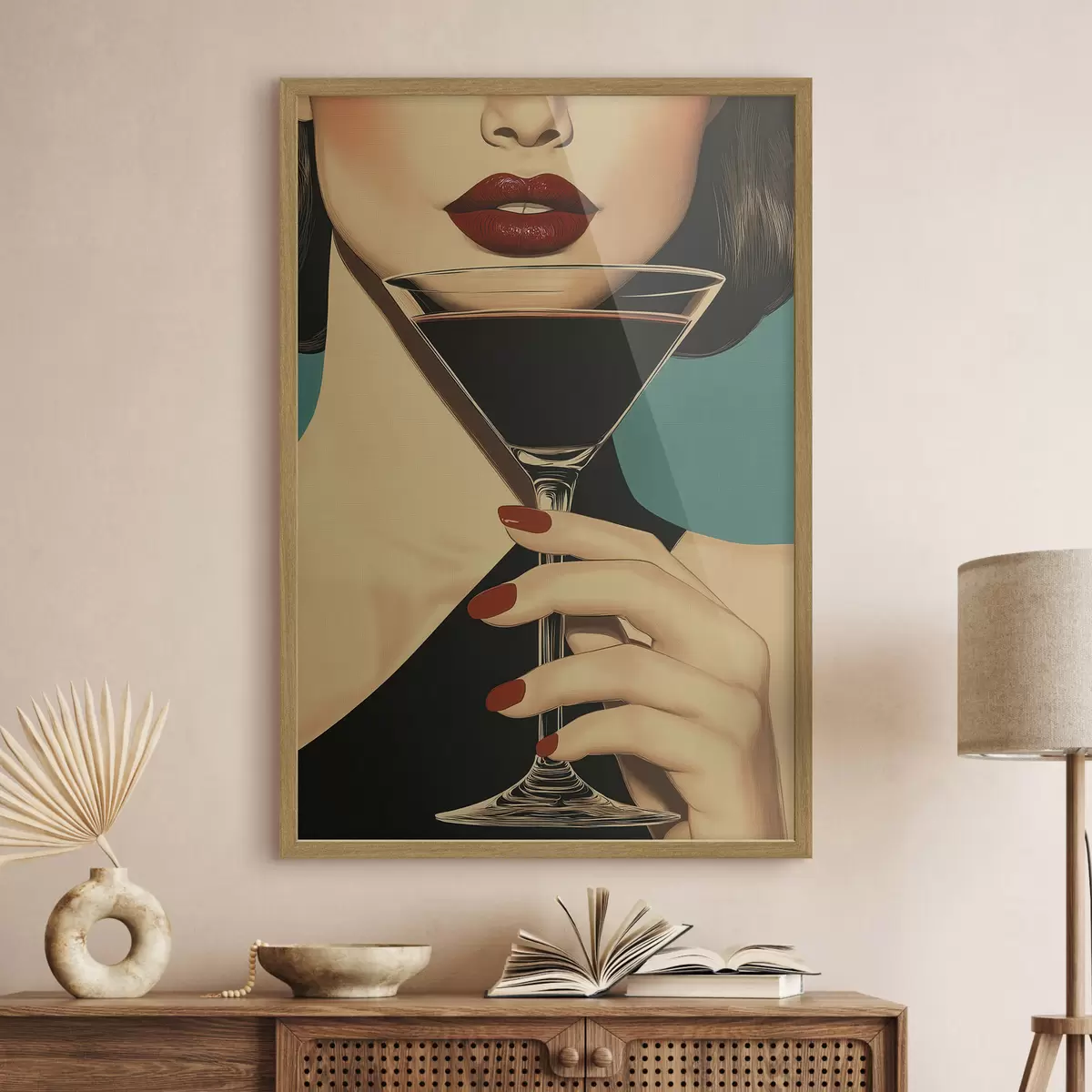 Poster Une fille avec un verre f51052