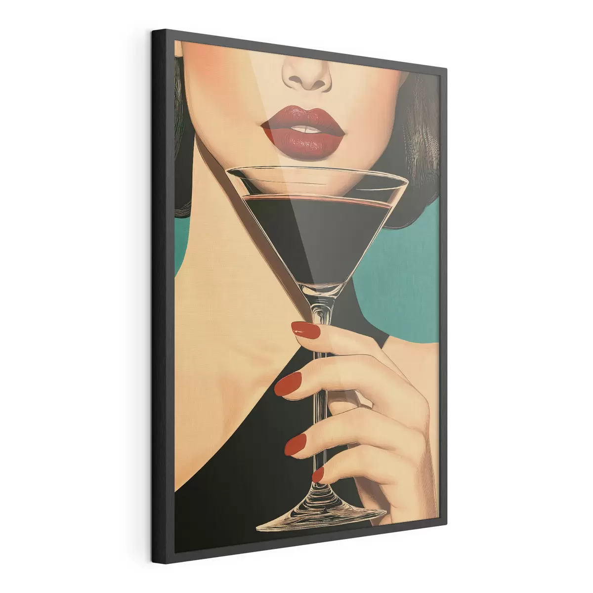 Poster Une fille avec un verre f51052