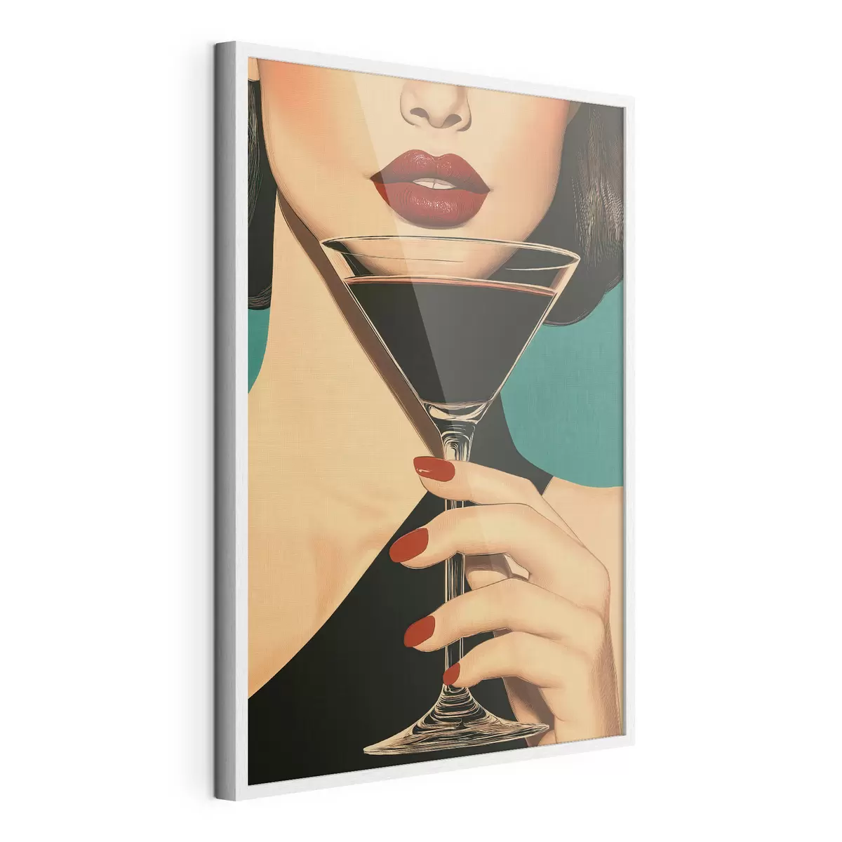 Poster Une fille avec un verre f51052
