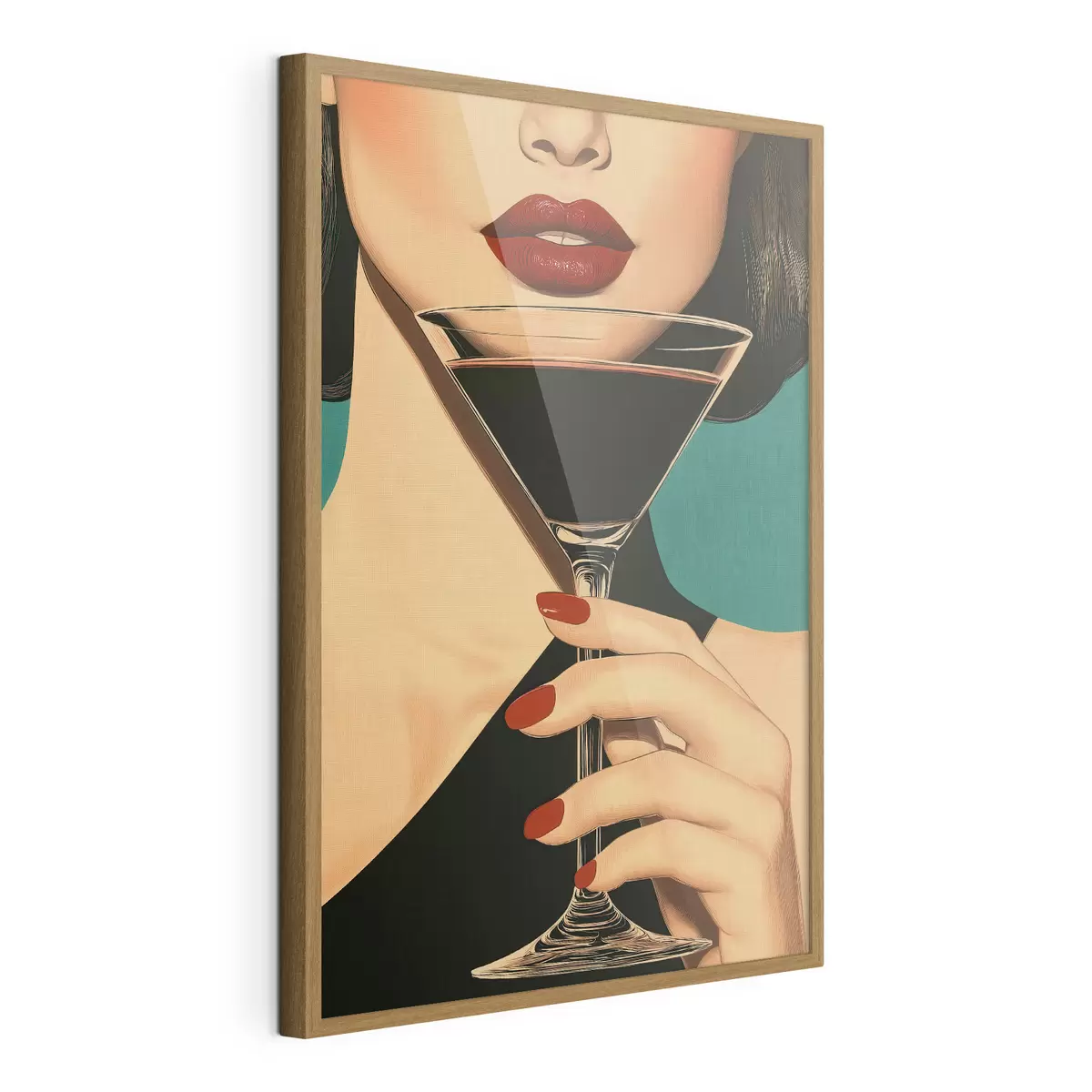 Poster Une fille avec un verre f51052