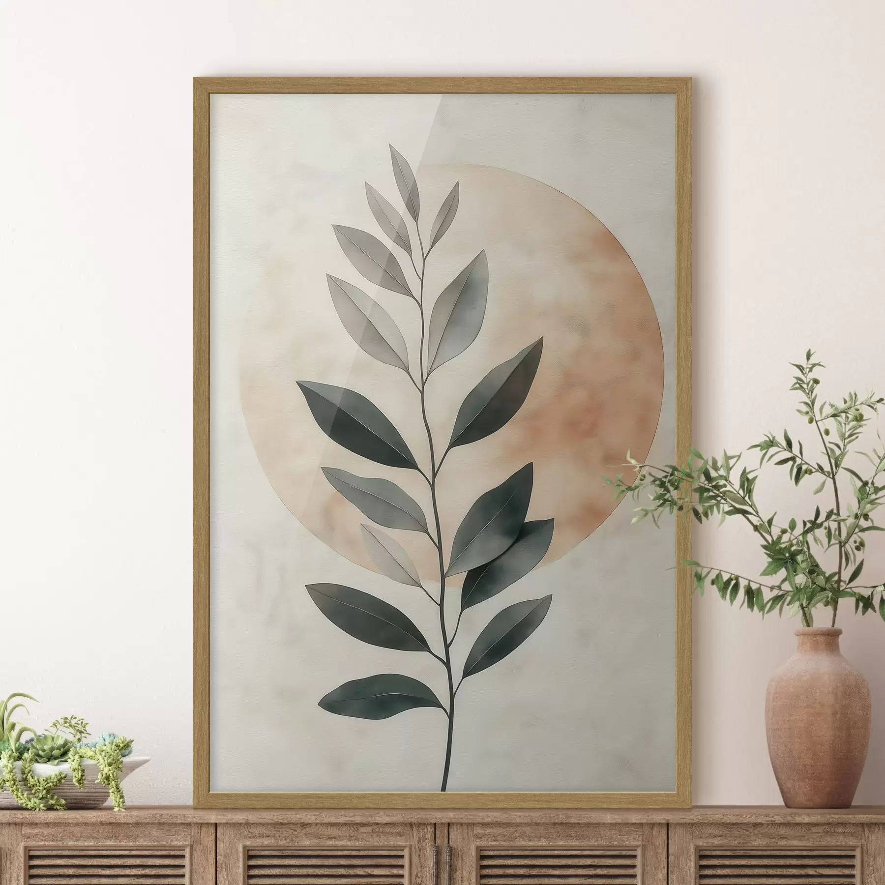 Papier peint Une branche avec des feuilles f51060