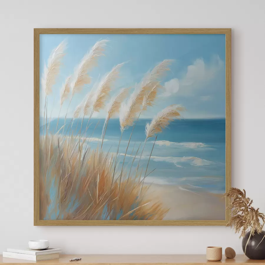 Papier peint Des épis de blé au bord de la mer f51061
