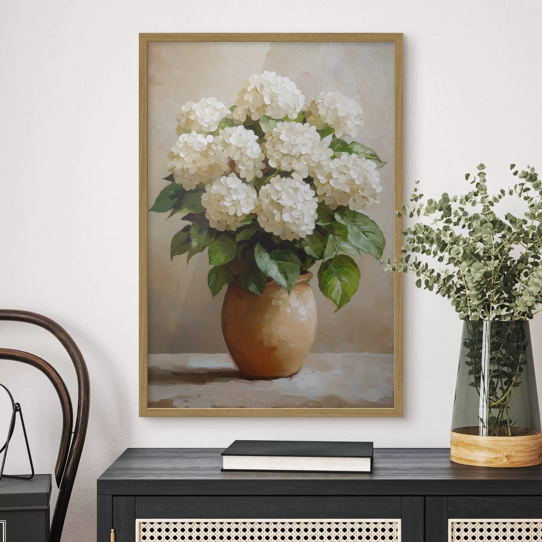 Papier peint Hortensias blancs f51062