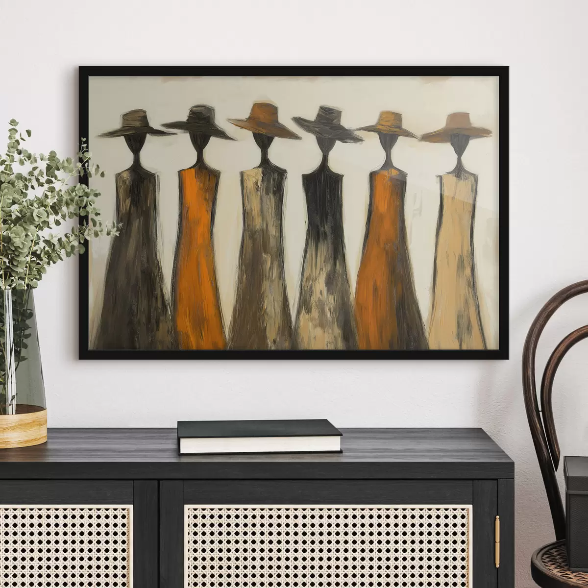 Poster Silhouettes coiffées de chapeaux f51064