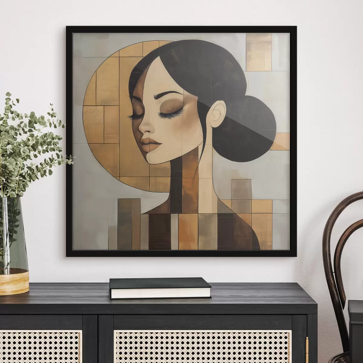 Poster Visage abstrait d'une jeune fille f51069