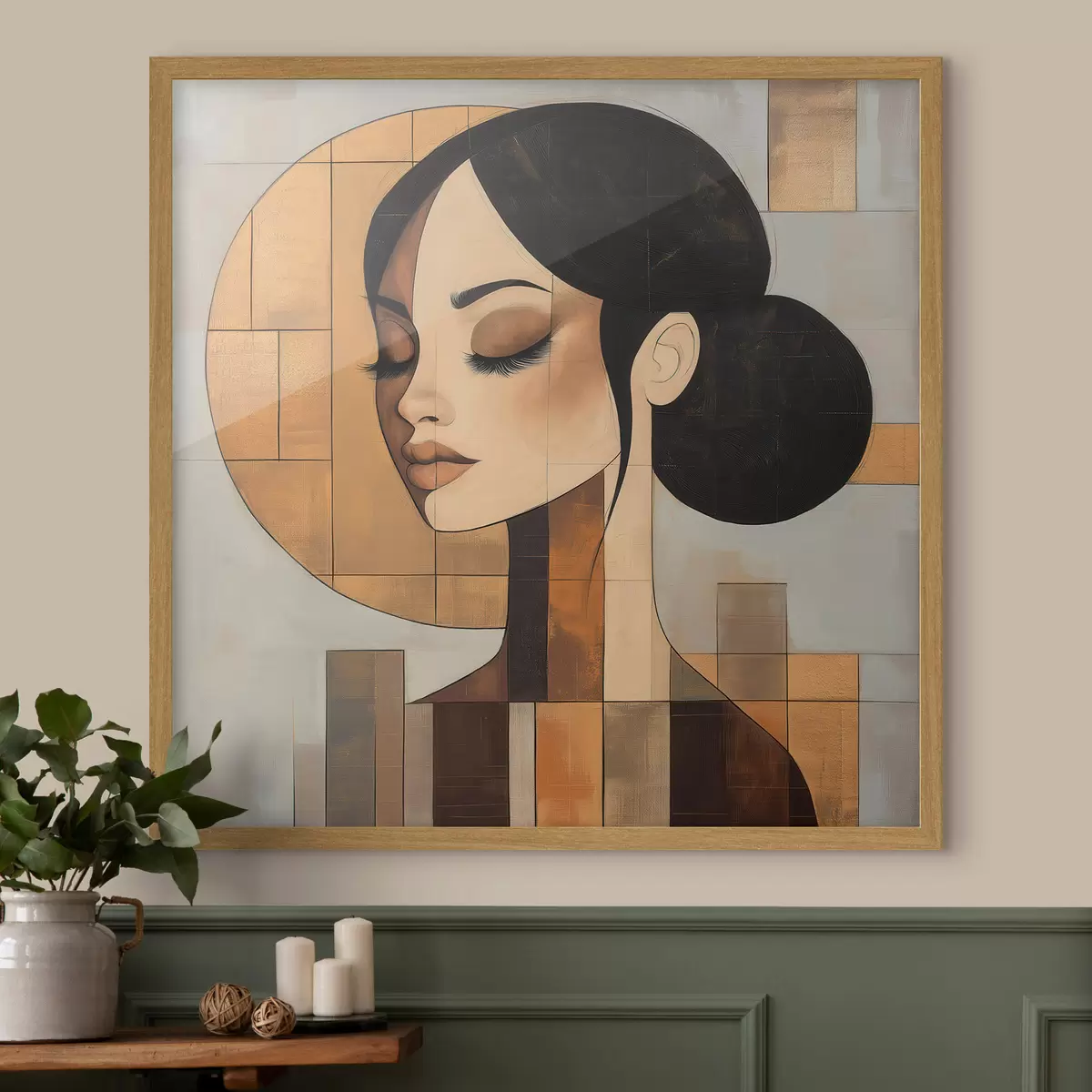 Poster Visage abstrait d'une jeune fille f51069