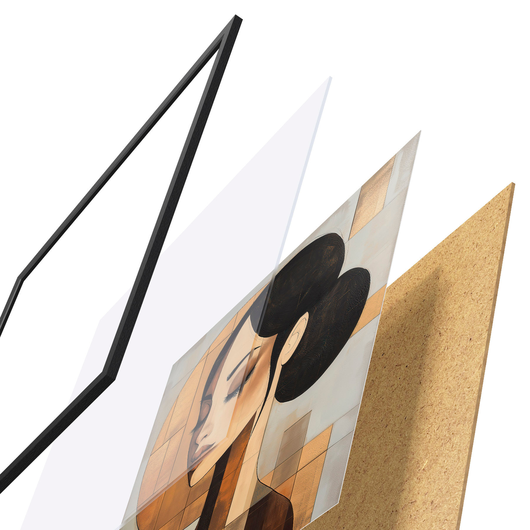 Poster Visage abstrait d'une jeune fille f51069
