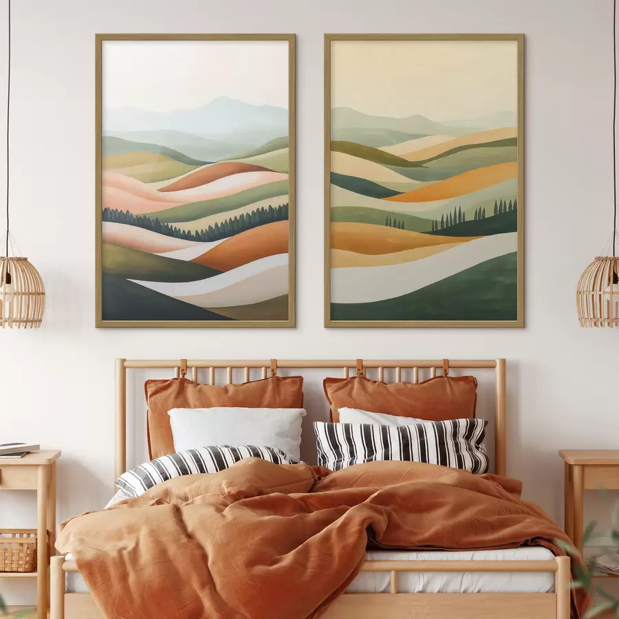 Papier peint Résumé : Montagnes colorées d31081