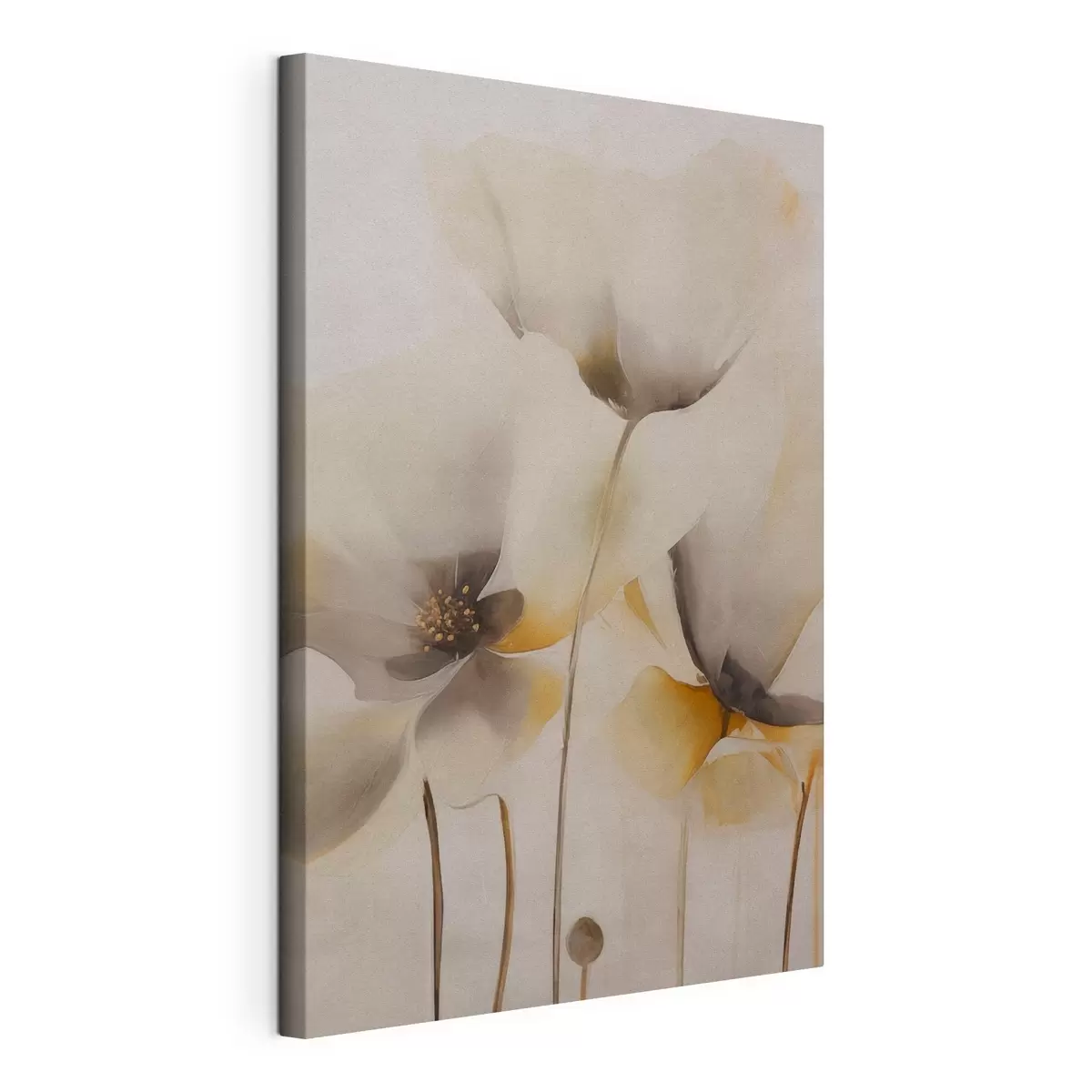 Tableau Coquelicots aériens dans une palette de beiges s51090