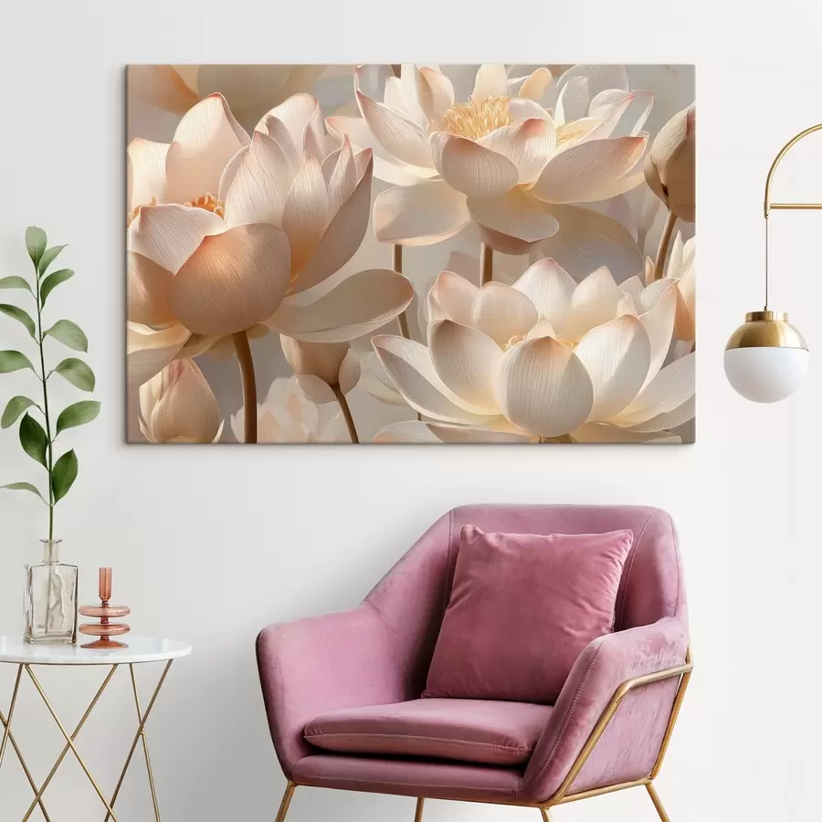 Tableau Nénuphars et lotus délicats s51092