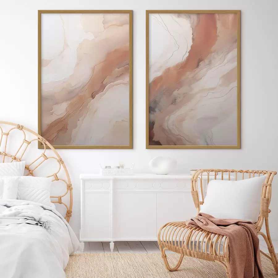 Papier peint Couches d'art fluide beige et terre cuite d31089