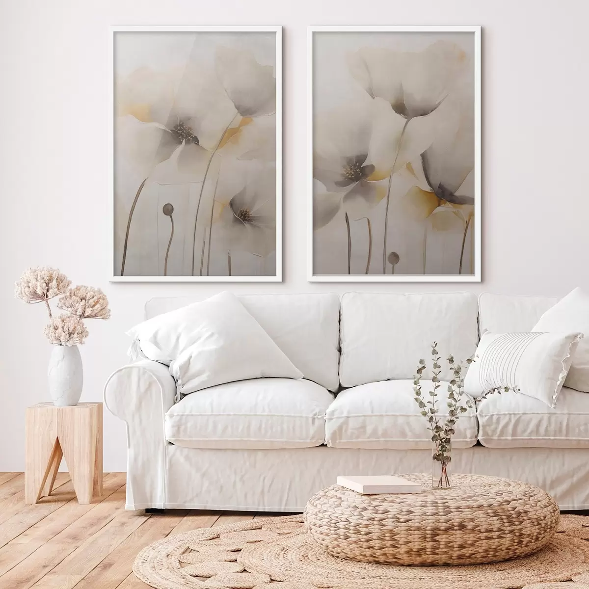 Poster Coquelicots aériens aux tons pastel d31090