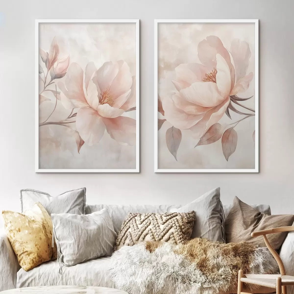 Poster Pivoines à l'aquarelle en poudre d31091