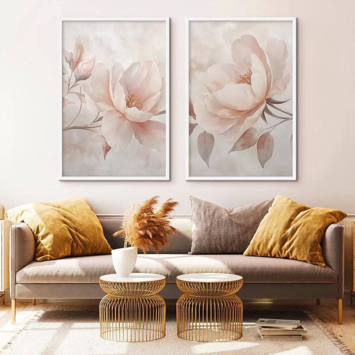 Poster Pivoines à l'aquarelle en poudre d31091