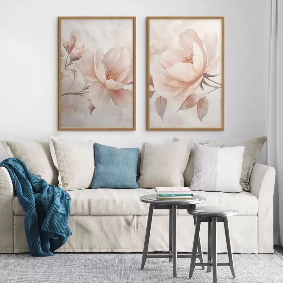 Papier peint Pivoines à l'aquarelle en poudre d31091