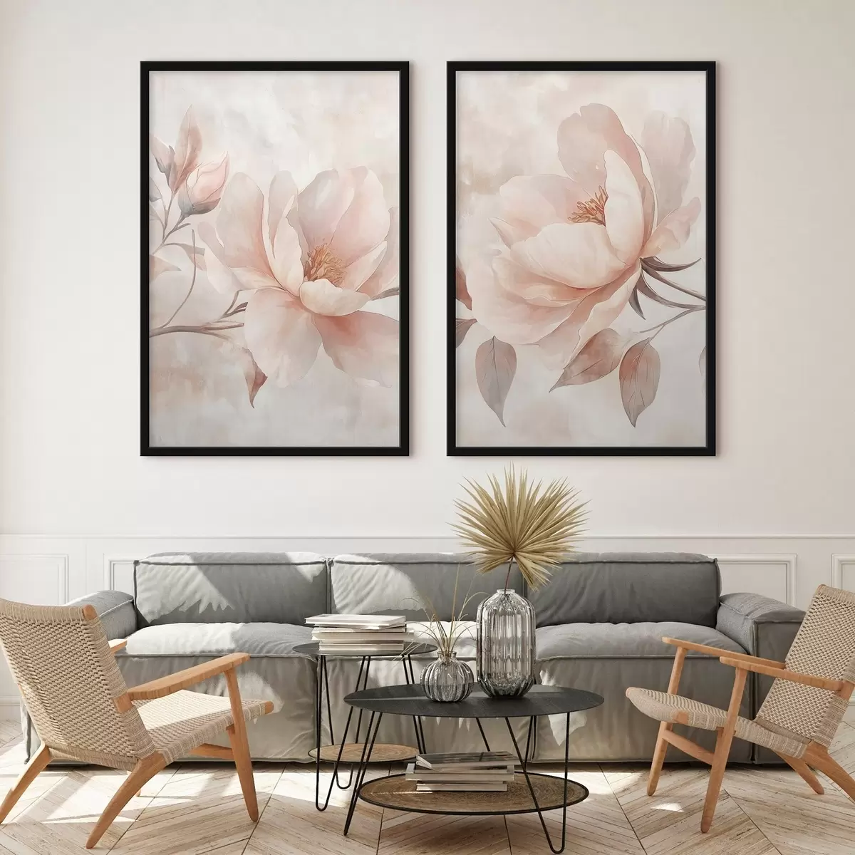 Poster Pivoines à l'aquarelle en poudre d31091