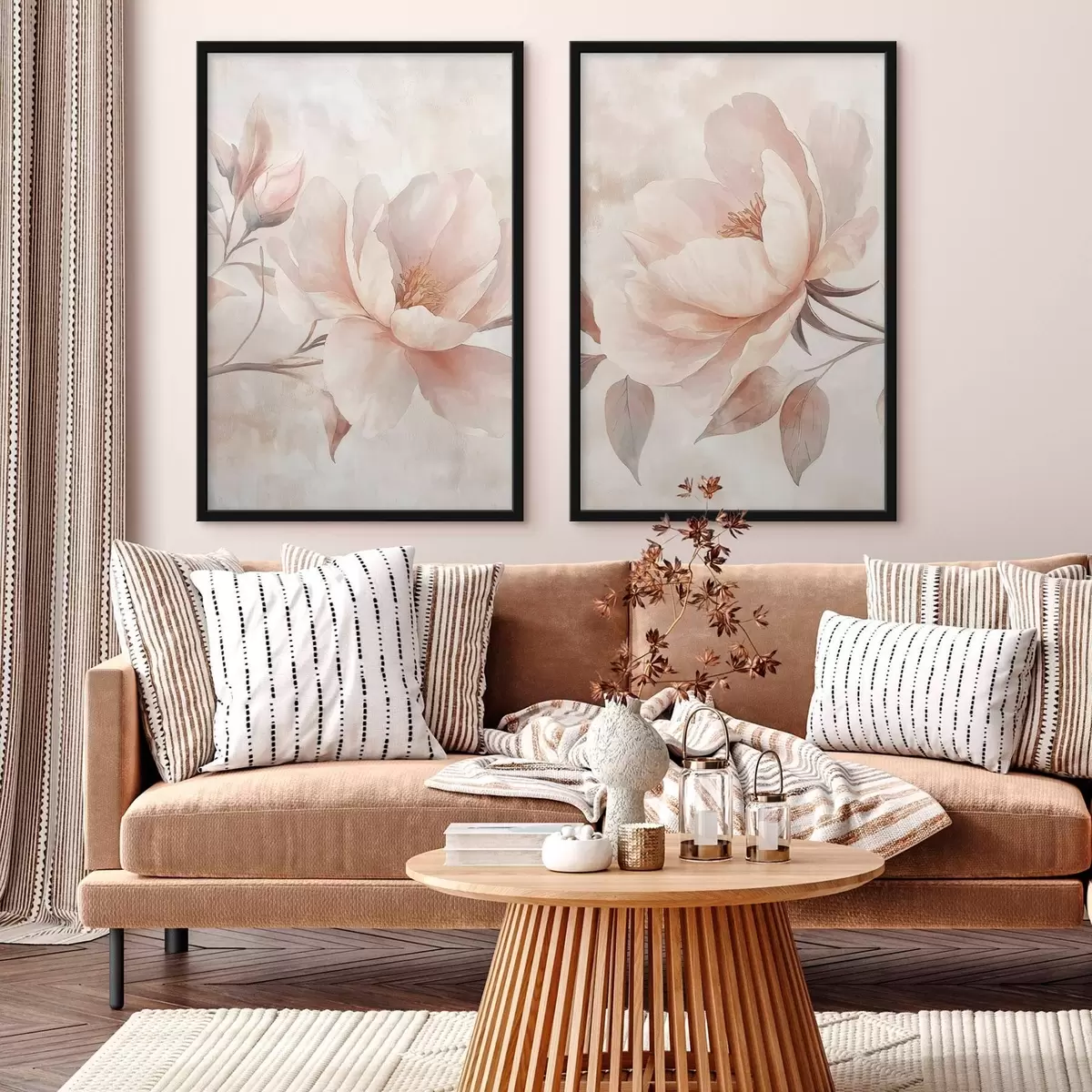 Poster Pivoines à l'aquarelle en poudre d31091