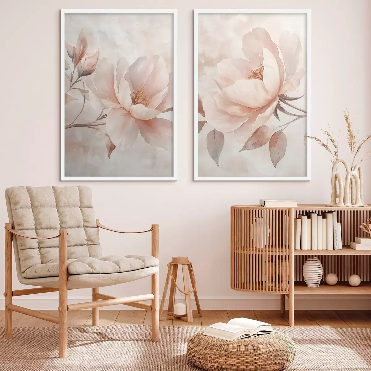 Poster Pivoines à l'aquarelle en poudre d31091