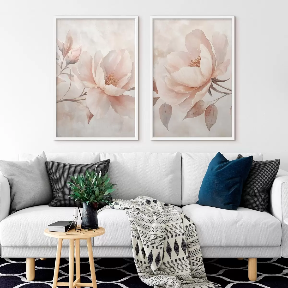 Poster Pivoines à l'aquarelle en poudre d31091