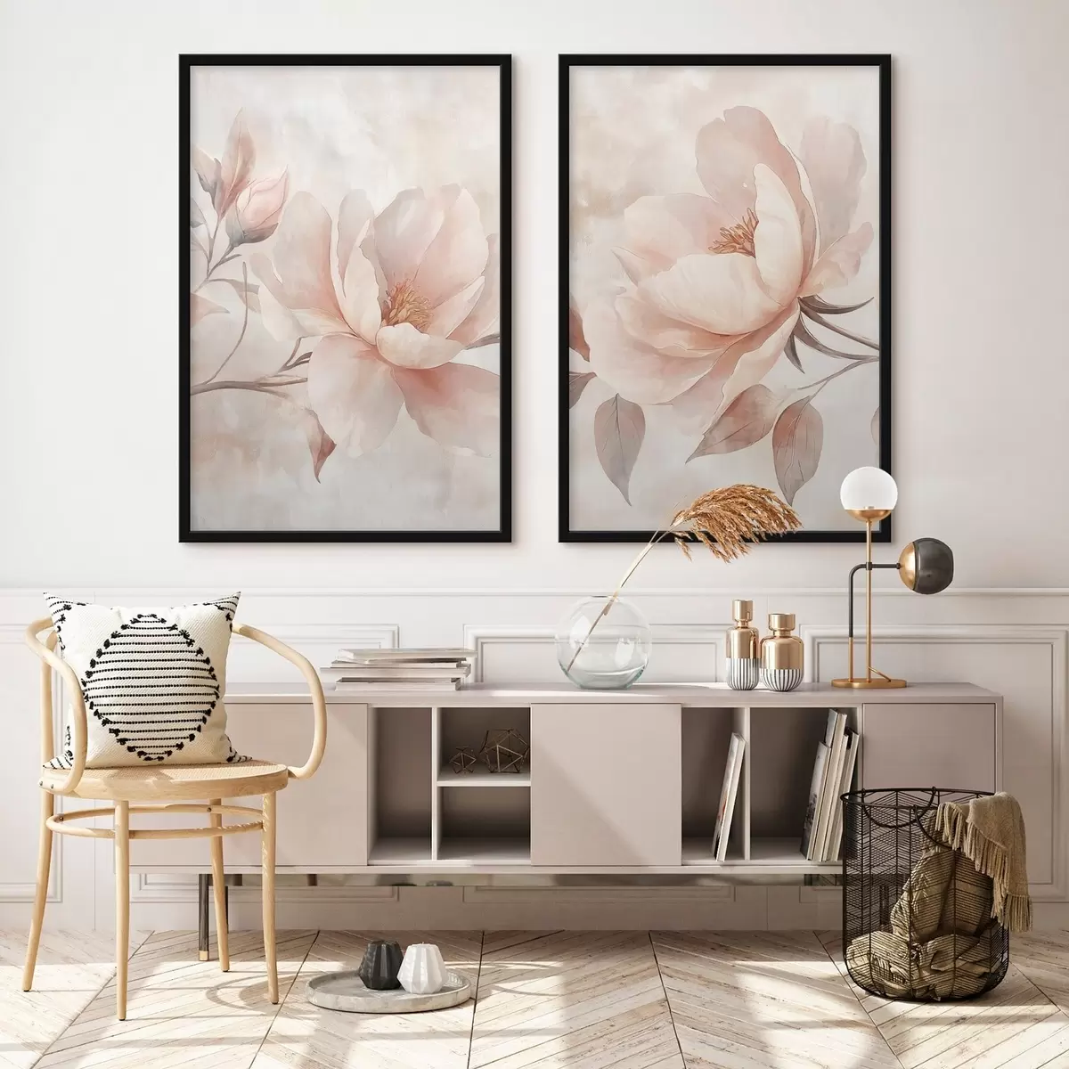 Poster Pivoines à l'aquarelle en poudre d31091
