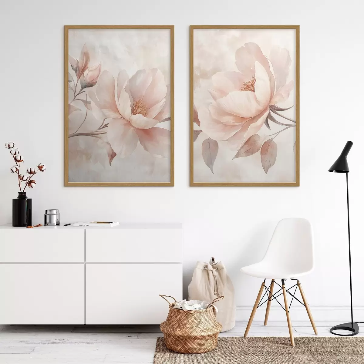 Poster Pivoines à l'aquarelle en poudre d31091