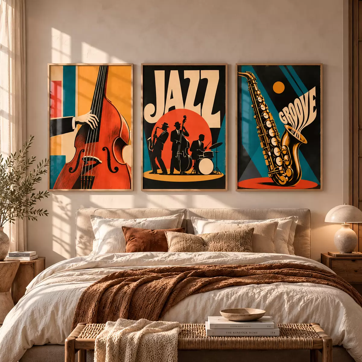 Poster Thèmes musicaux rétro aux couleurs vives d31115