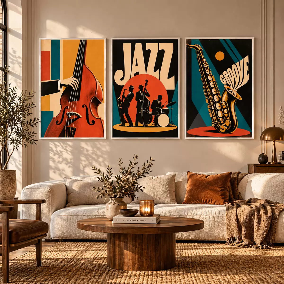 Poster Thèmes musicaux rétro aux couleurs vives d31115