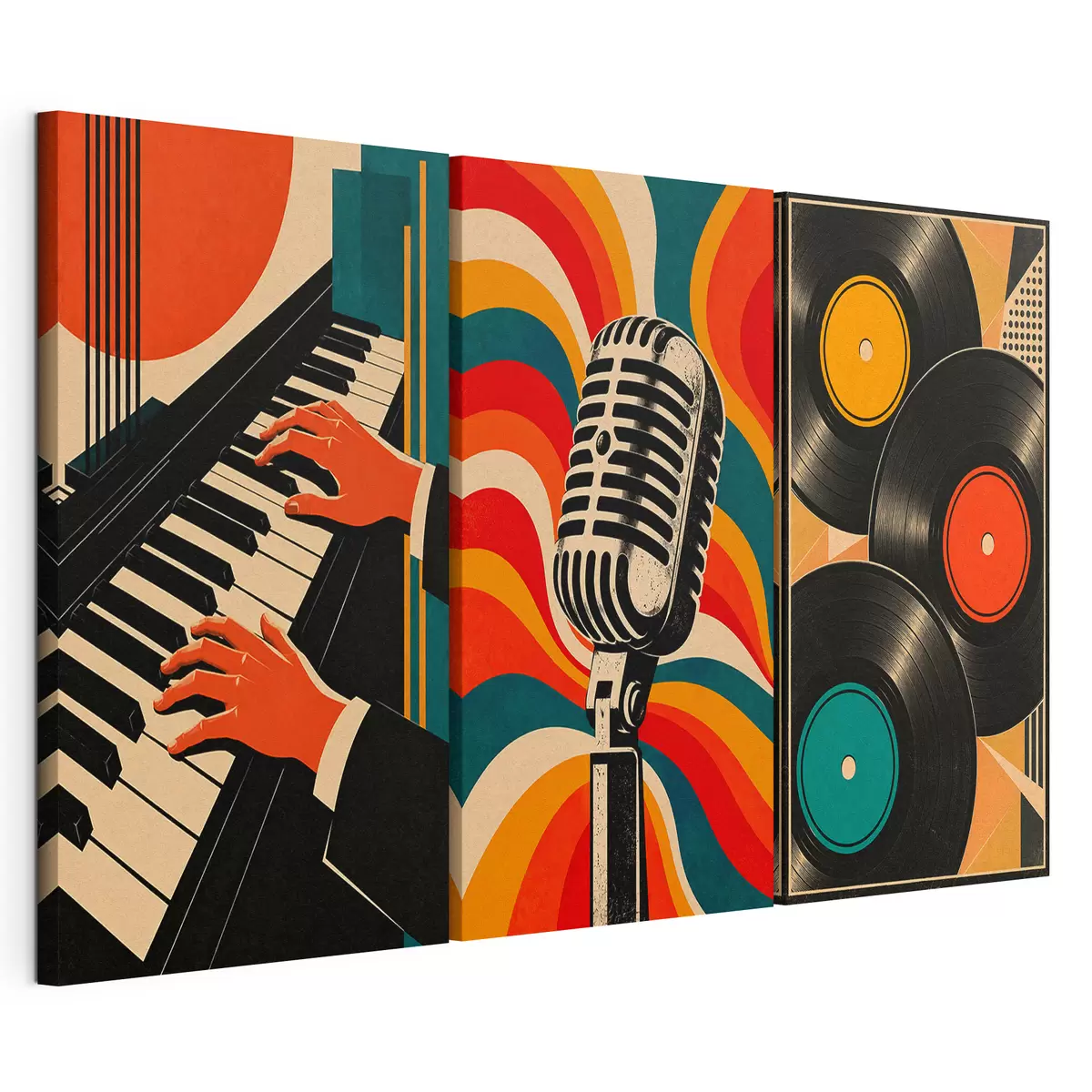 Tableau Éléments musicaux aux couleurs vives m31115