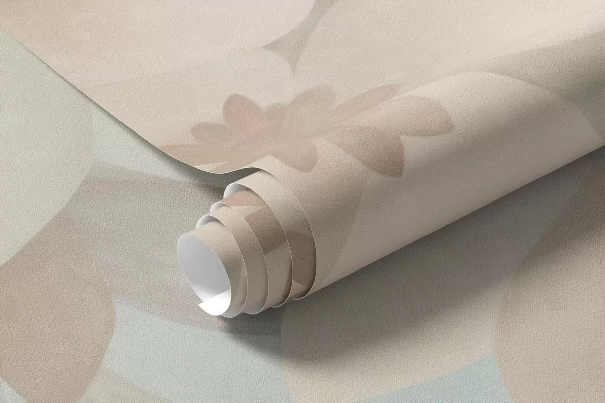 Papier peint Des fleurs blanches sur une branche, des couleurs pastel douces, un fond texturé bleu clair w10107