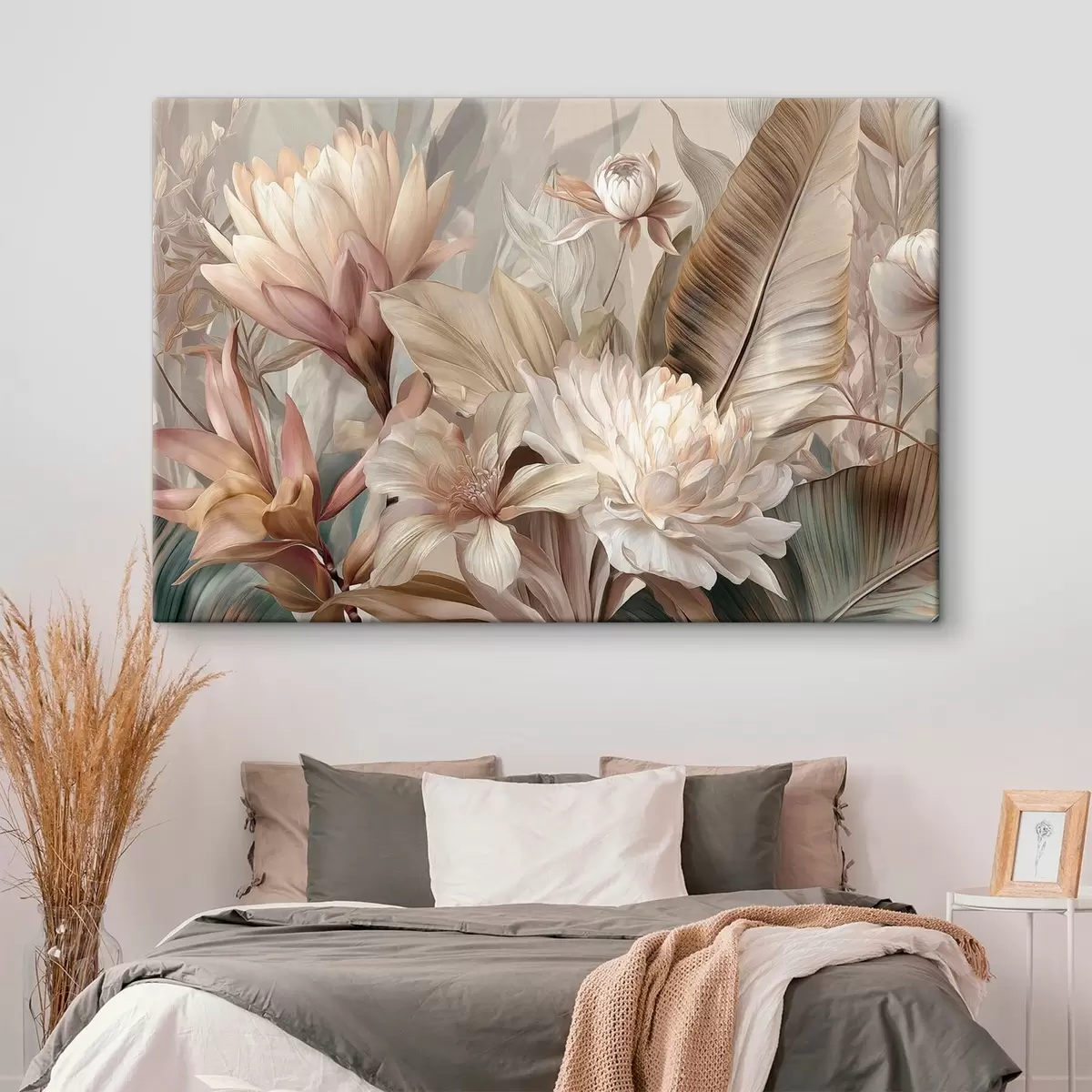 Tableau Bouquet exotique aux tons pastel s51095
