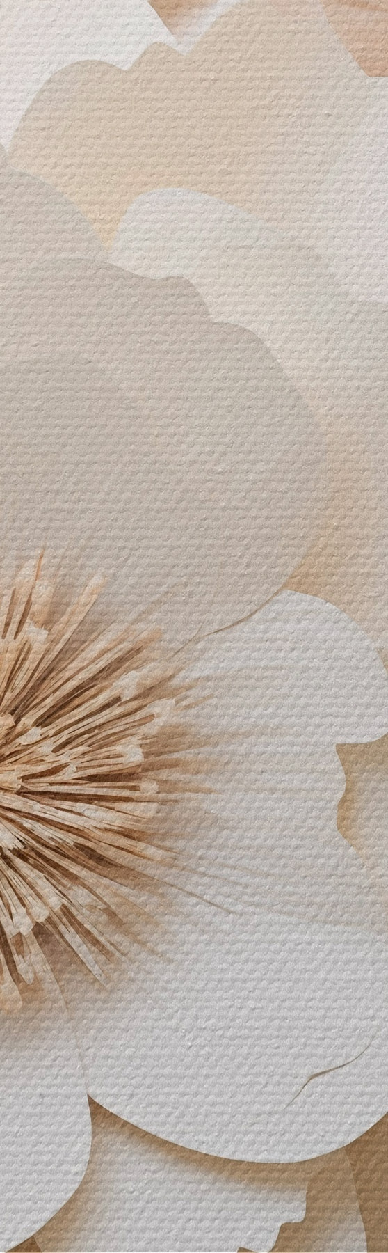 Tableau Relief en plâtre en 3D avec des fleurs blanches s51096