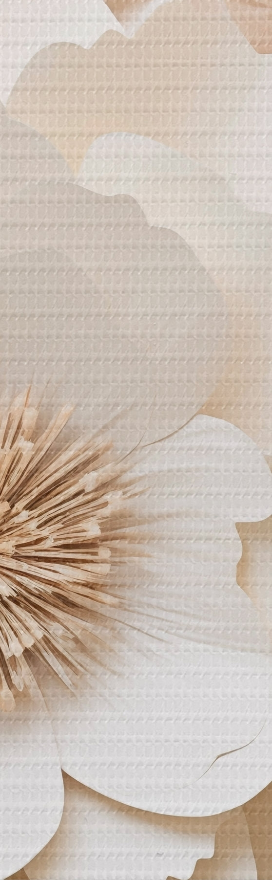 Tableau Relief en plâtre en 3D avec des fleurs blanches s51096