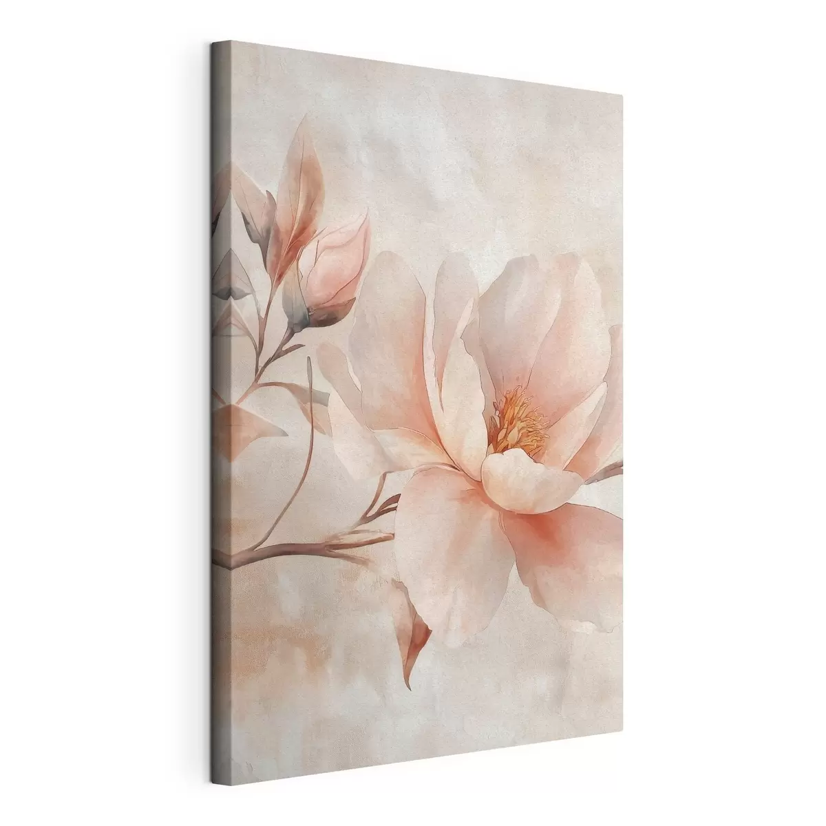 Tableau Pivoine en poudre avec bouton s51097