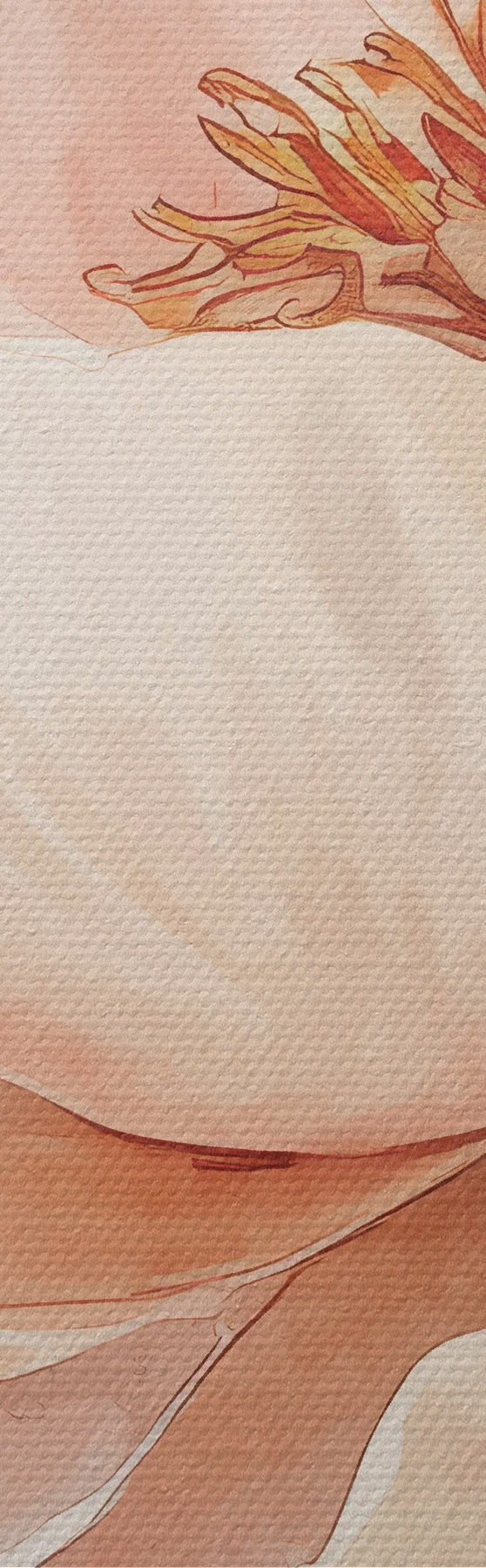 Tableau Fleur rose-beige à l'aquarelle s51098